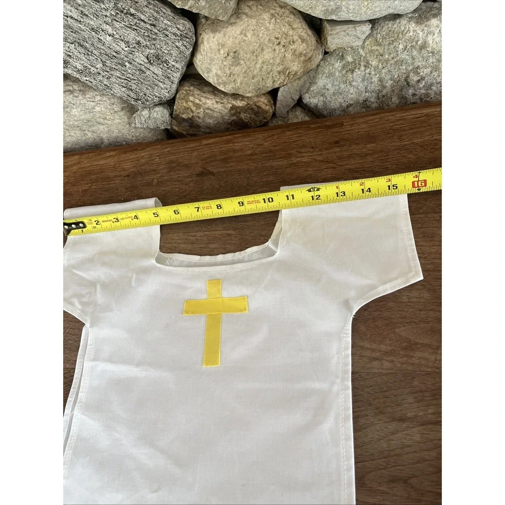 Kids Religious Costume Child Medium Bib Over-shirt, Yellow Cross, Alter Boy